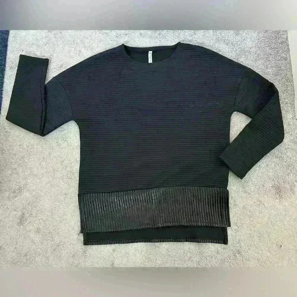 Fabletics Bre Long-Sleeve Tunic Sweatshirt Size Large Black - Picture 3 of 9